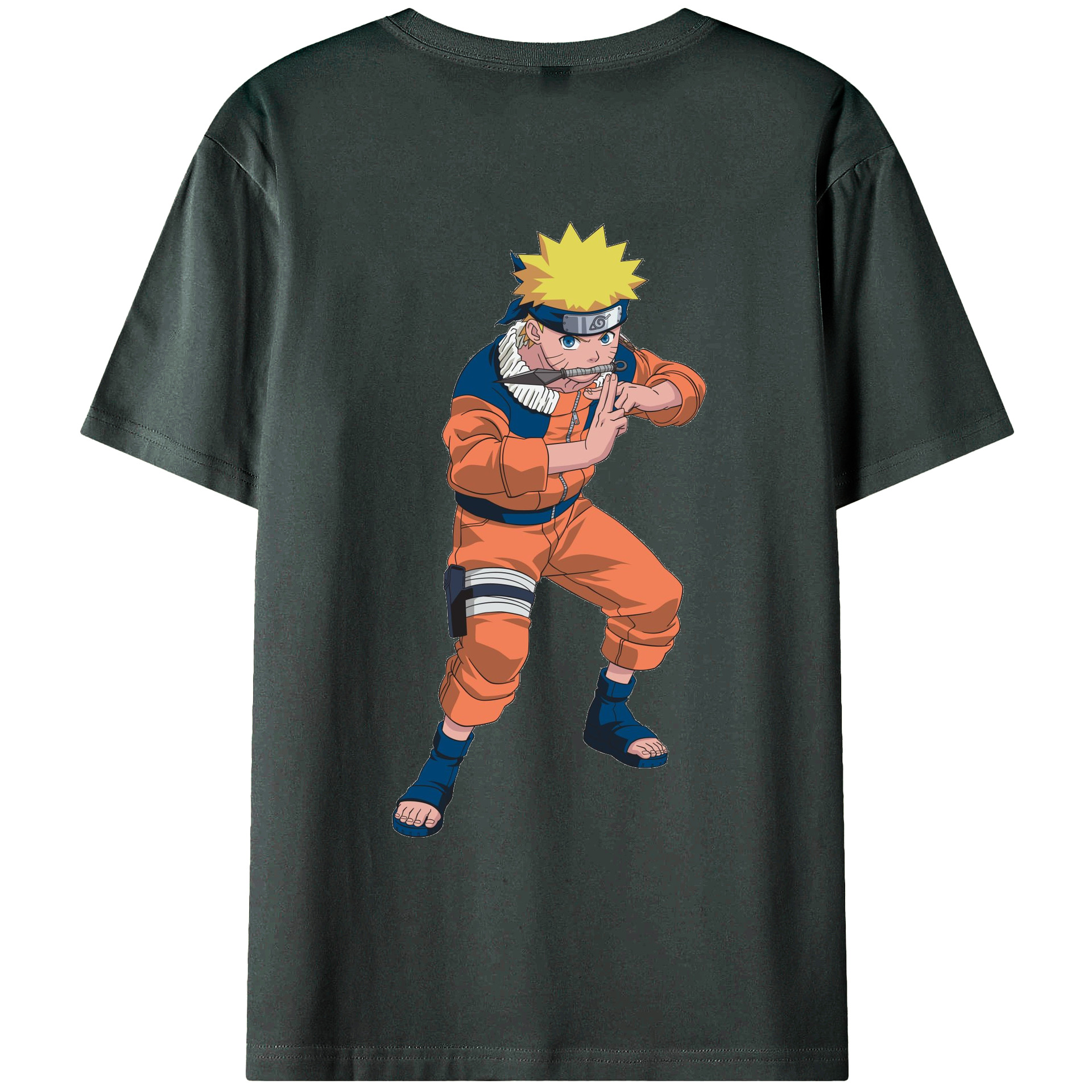 （画像用） NARUTO -ナルト- うずまき ナルト Uzumaki Naruto 綿100％ メンズ半袖Tシャツ（バックプリント） 通気性